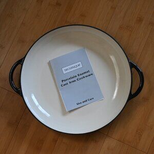 NWT Technique Porcelain Enamel Cast Iron Cookware Paella Sauté Pan 13.5 inches